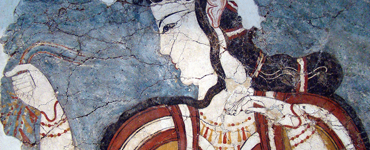 fresco of a woman, Mycenaean